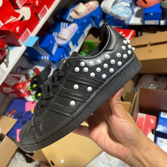 Women’s Adidas Superstar Black/Studded White - Picture 3 of 7